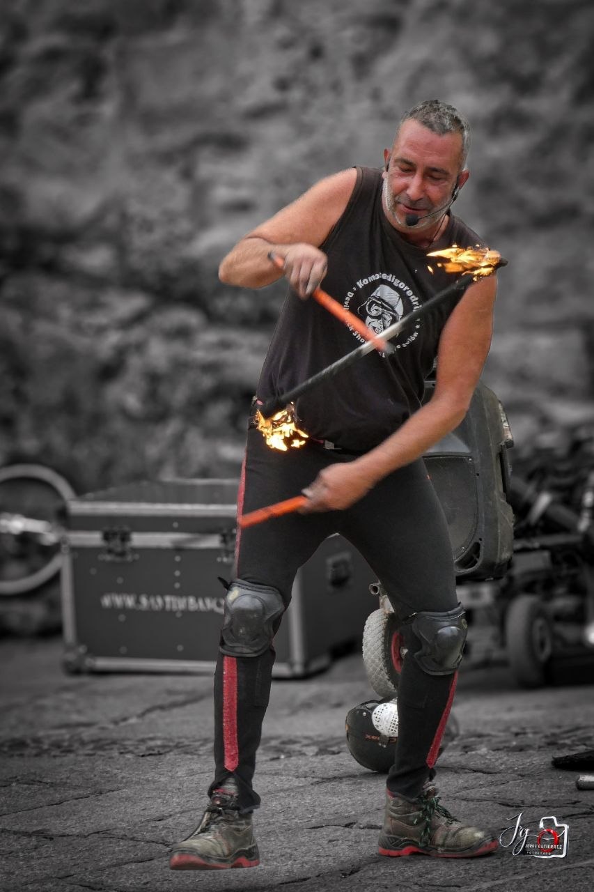 Devil Stick con fuego