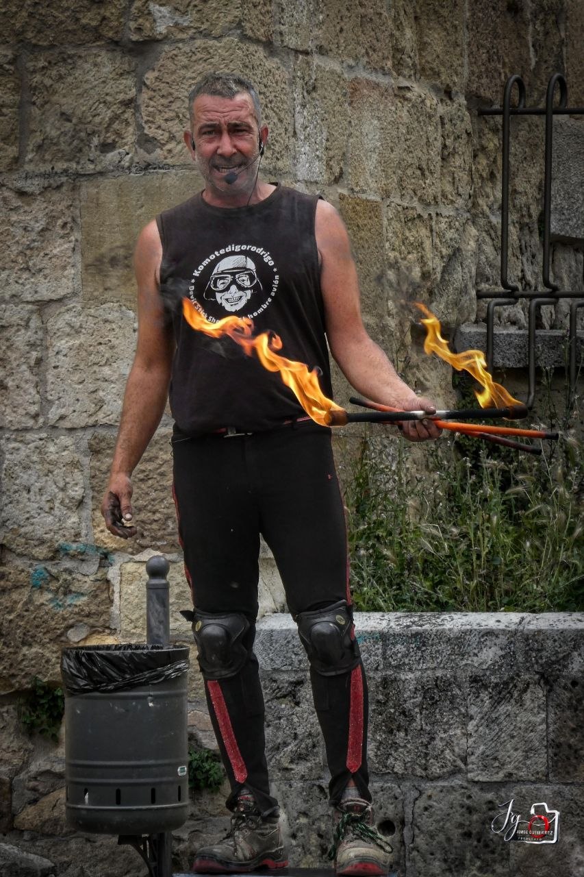 Devil stick en llamas
